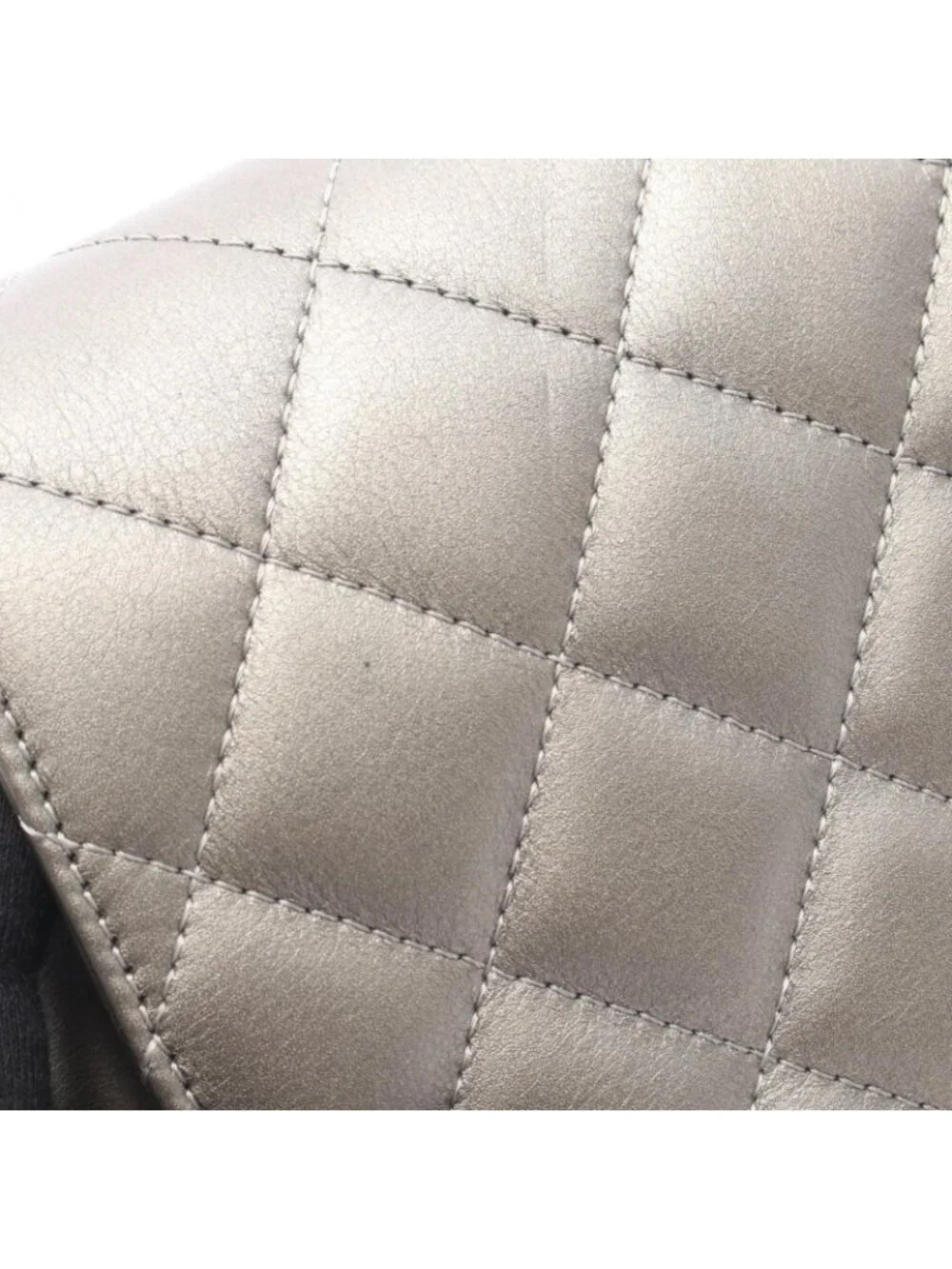 Chanel Shoulder Bag Quilted Round Flap Small Metallic Sill Bague Lambskin Chain